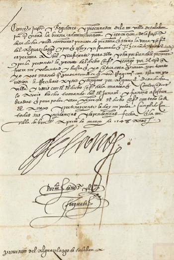 Documento con la firma de Antonio de Torquemada